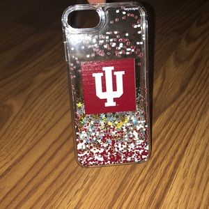 Indiana University glitter iphone 7 case